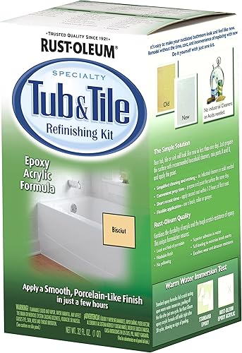 Miniatura 8 de Rust-Oleum 372418 Kit de reacabado de tinas y azulejos, 1 cuarto de galón (paquete de 1), niebla costera