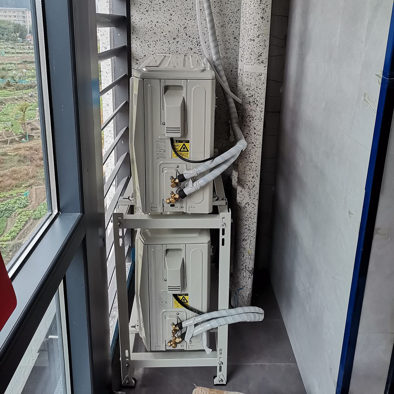 Soporte de Suelo de Dos Niveles para acondicionadores de Aire Mini Split, Soporte de Soporte de Condensador de Acero galvanizado, Base de Bomba de Calor, diseño Universal