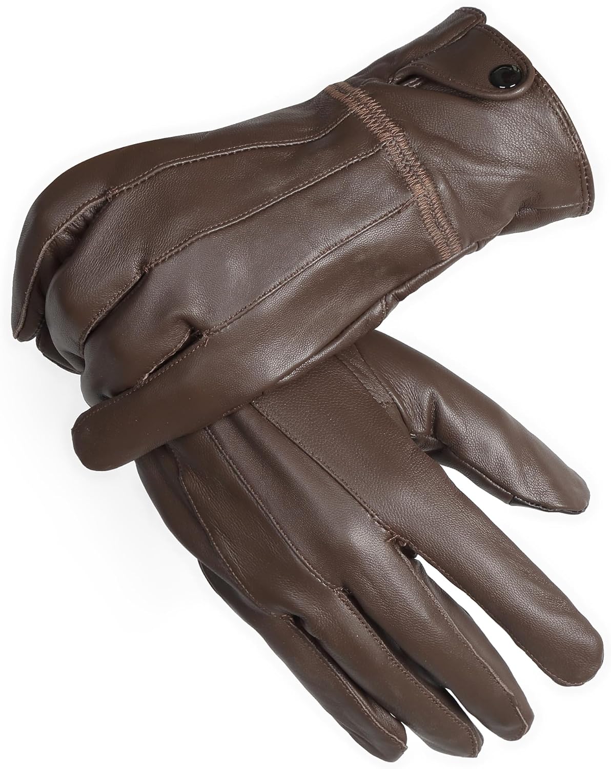 REED Men's Genuine Leather Warm Lined Driving Gloves - Touchscreen Texting Compatible
