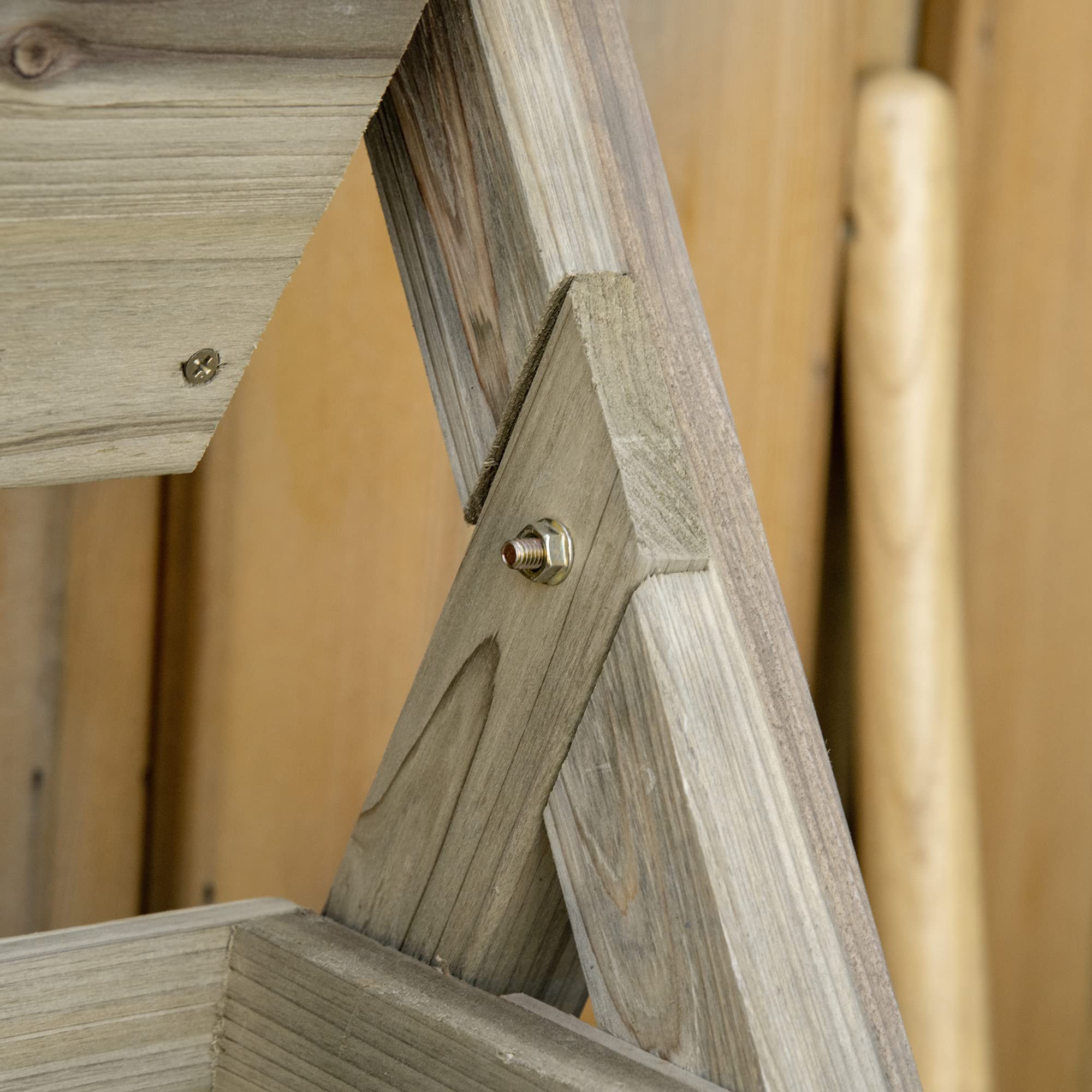 Outsunny Jardinera de Escalera de 3 Niveles con Drenaje 71x61x77 cm | Maceteros de Madera con Tela No Tejida, Huerto Urbano para Plantas, Macetas y Flores