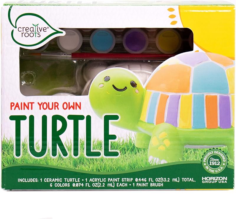 Paint Your Own Turtle - DIY Ceramic Painting Kit for Kids Ages 5+, Creativity Set