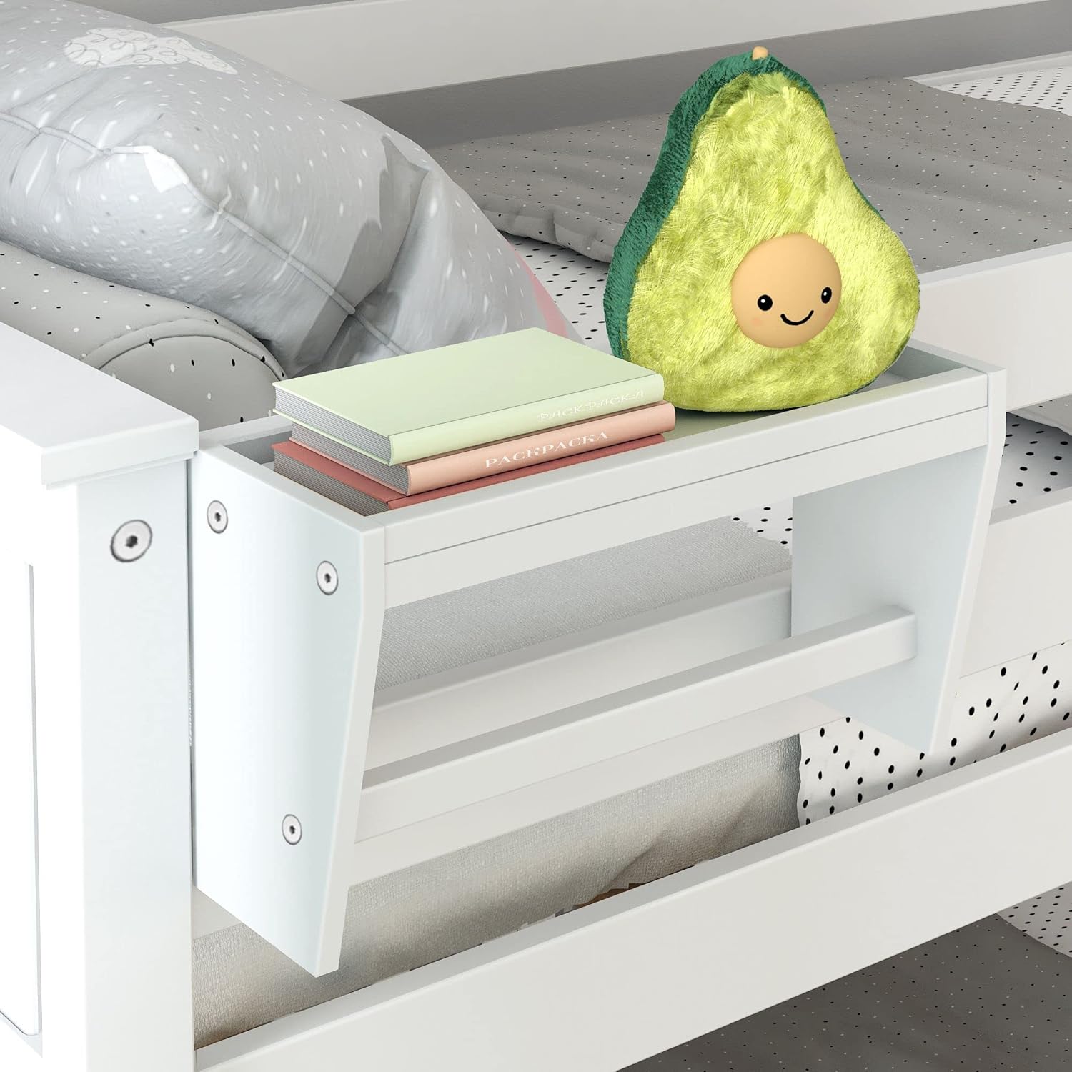 Max & Lily Wood Table Bedside Tray, White