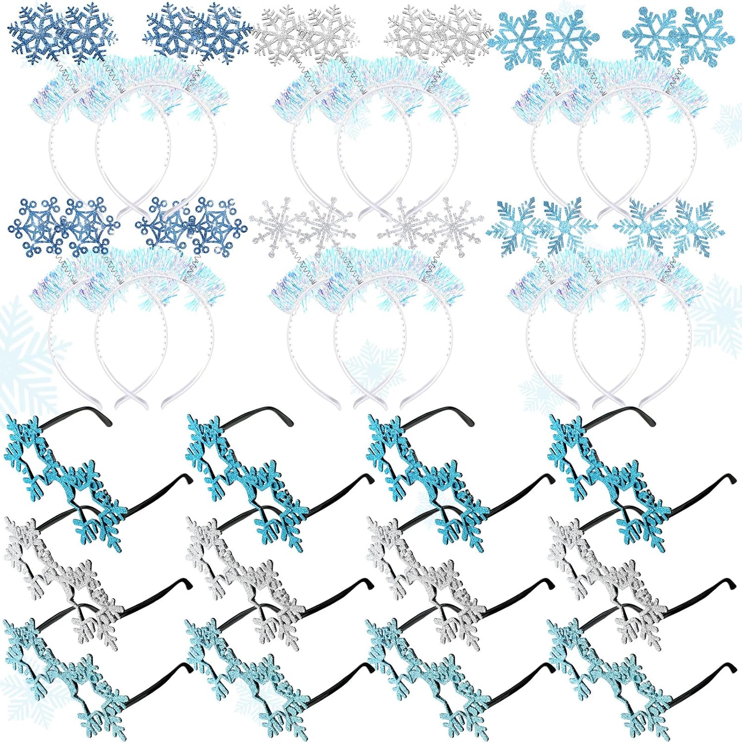 Amazon.com: Jutom 24 Pcs Christmas Snowflake Headband Set Bulk with 12 ...