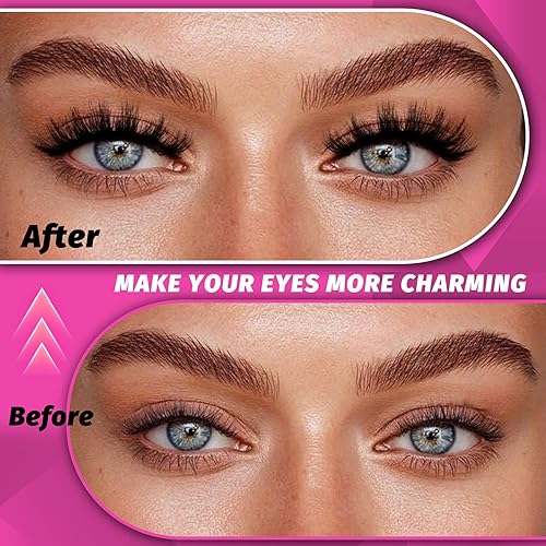 Miniatura 4 de Veleasha Pestañas postizas de visón sintético 5D, hechas a mano, de lujo, esponjosas, naturales, 7 pares (esponjosas)