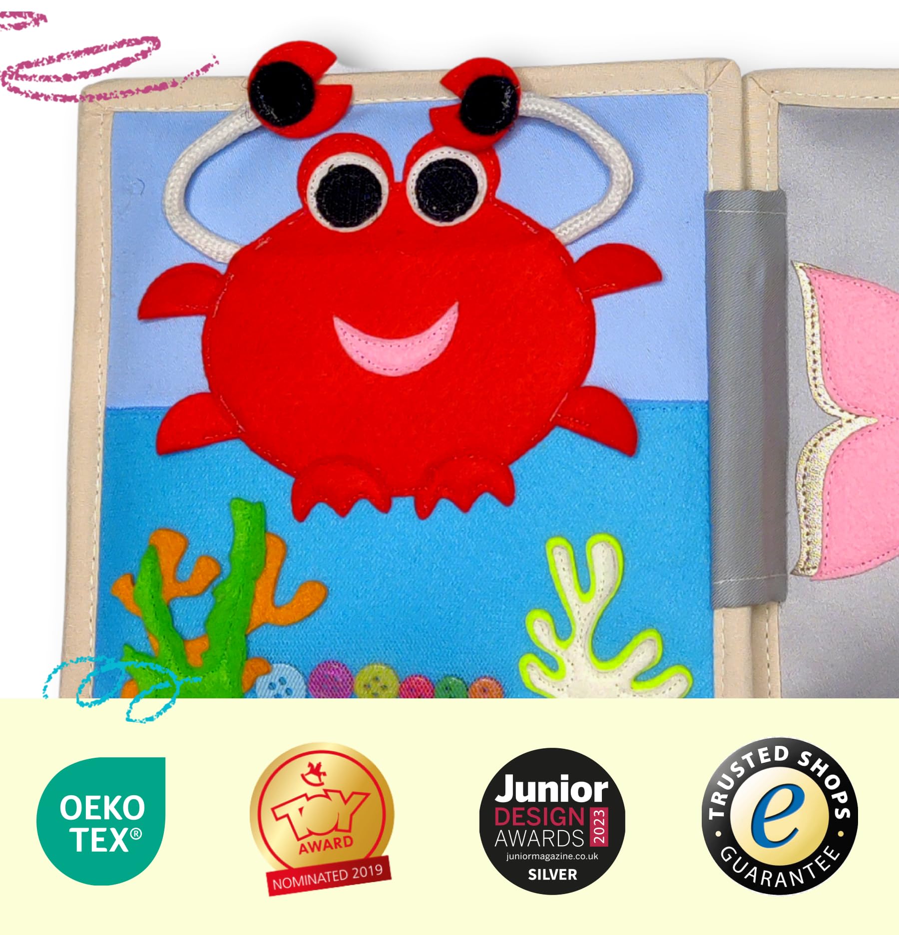 Jolly Designs GmbH Happy Sheep (from 4 months) - 6 pages mini quiet book, Multicoloured, 9 x 4.5 cm - Image 3