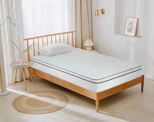 Miniatura 16 de Colchón de tamaño matrimonial de 5/6/8/10/12 pulgadas con funda, colchón de resortes interiores en una caja para un sueño fresco y alivio de 30.48