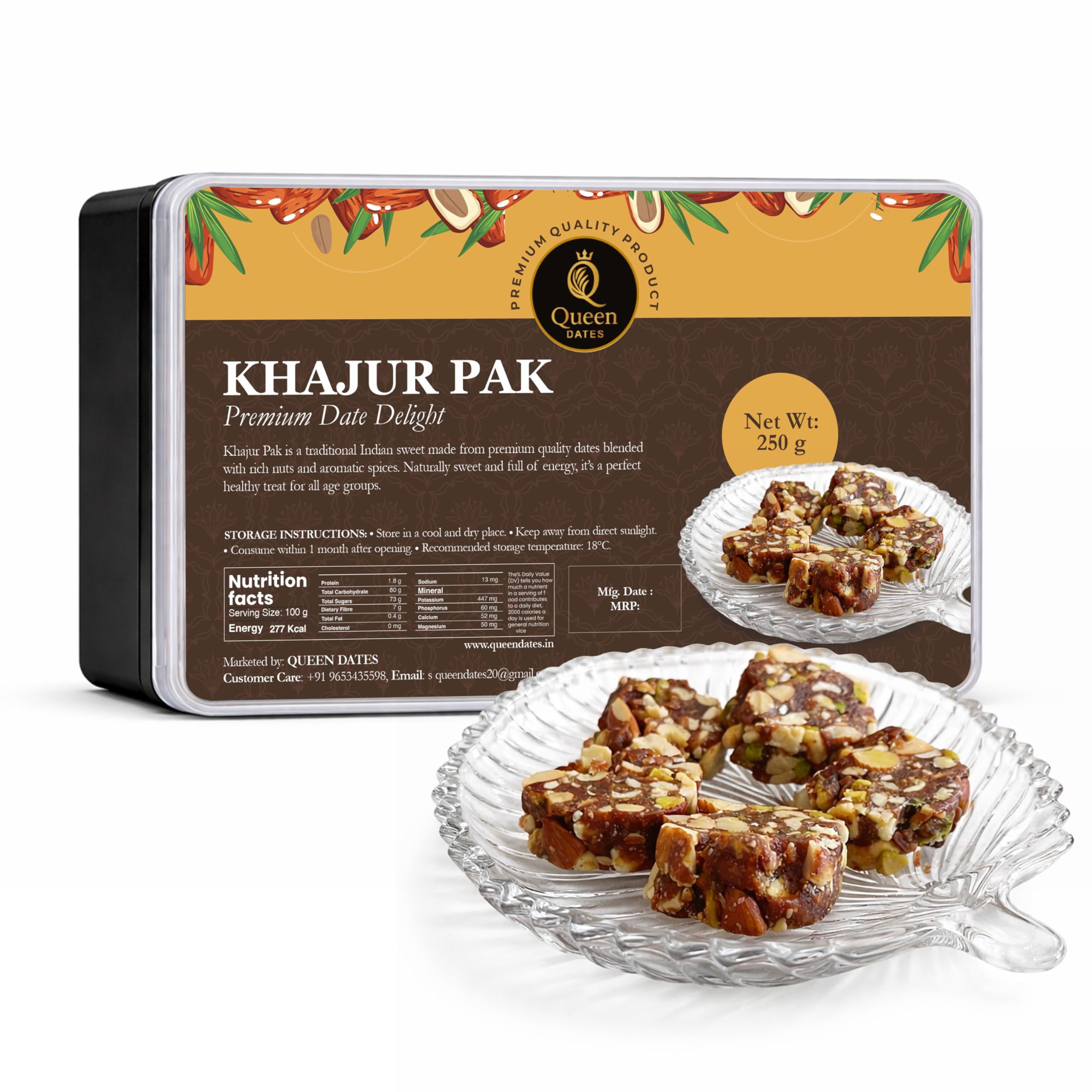 Khajur Pak (Date & Nut Delight) 500g | Premium Dry Fruit Sweet | Made with Dates, Nuts & Seeds | Healthy Traditional Indian Sweet | (250G)-image-38