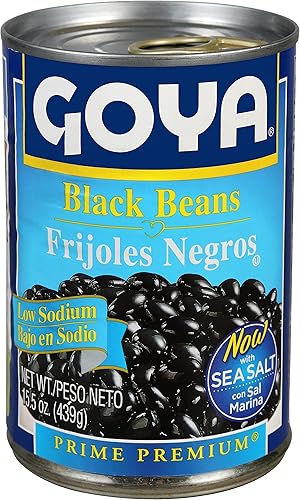Goya Black Beans bajo en sodio sin OMG lata de 155 onzas