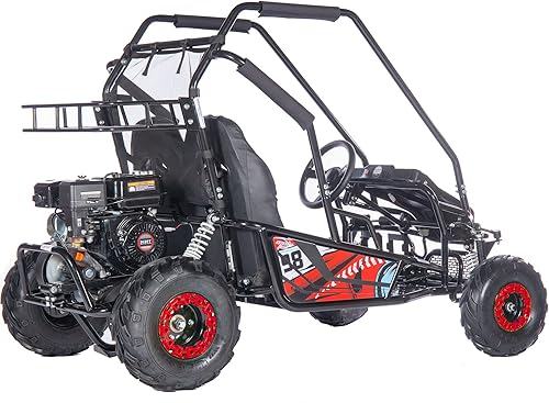 Miniatura 3 de MotoTec Mud Monster XL 212 cc 2 asientos Go Kart suspensión completa rojo