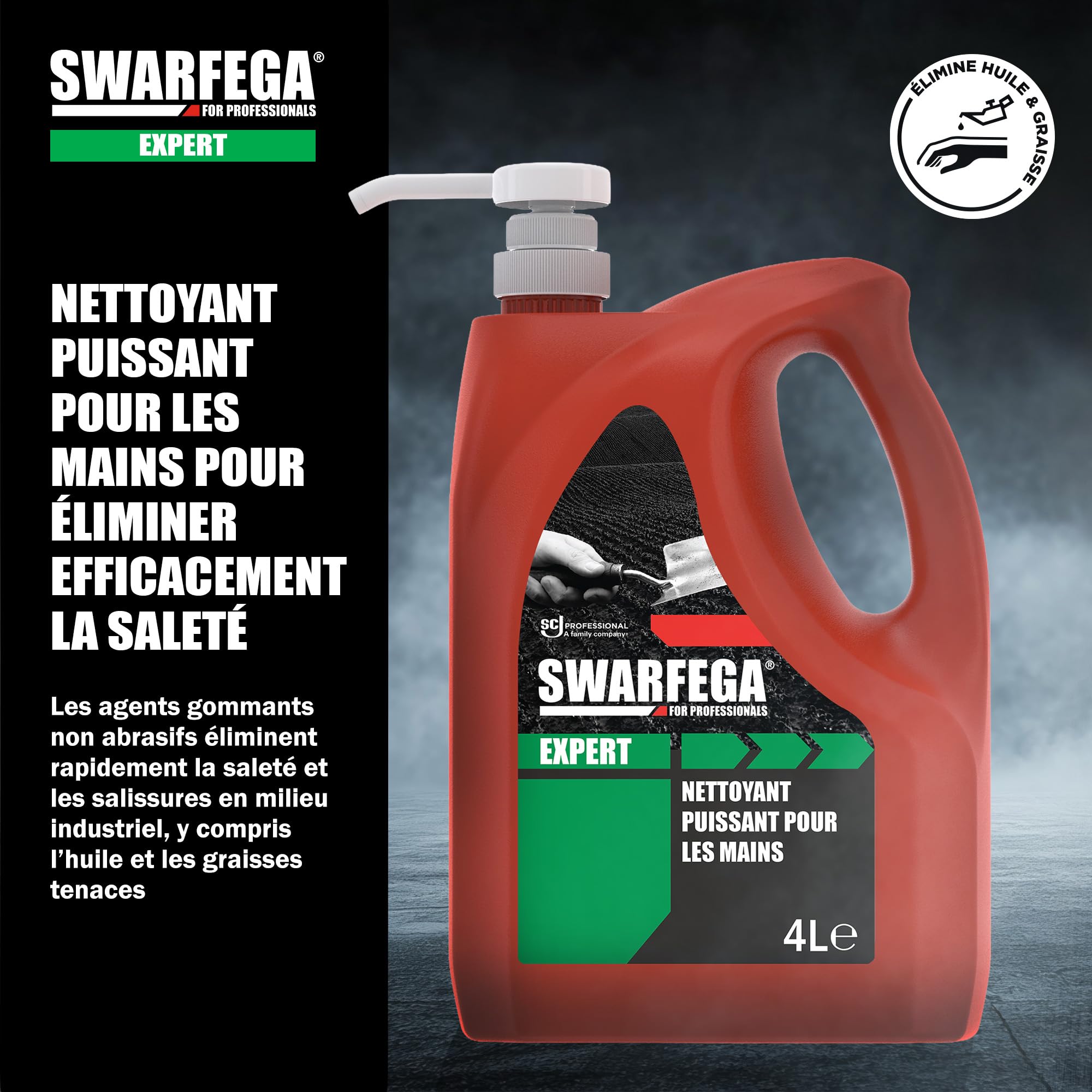 Swarfega Expert Nettoyant Mains Industriel – Élimine Huiles, Graisses et Salissures – Nettoyage en Profondeur – Formule Respectueuse de La Peau – Bidon 4 Litres – Réservé Usage Professionnel