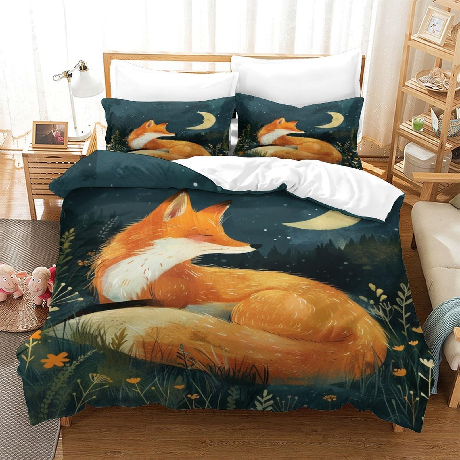 Housse de couette fox anti transpirante douce pour peau sensible