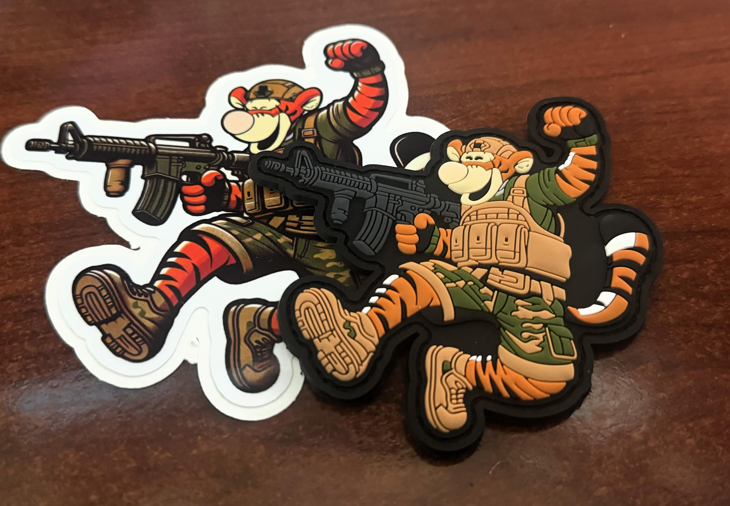 Tactical Gear JunkieCombat Ready - Tigger - Pooh Squad - 4" PVC Patch & Sticker Combo