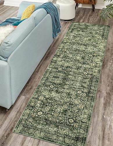 Miniatura 6 de Alfombras vintage de pasillo de cocina antideslizantes, lavables, florales bohemias, de 2 x 8 pies, alfombras de pasillo que no se desprenden para