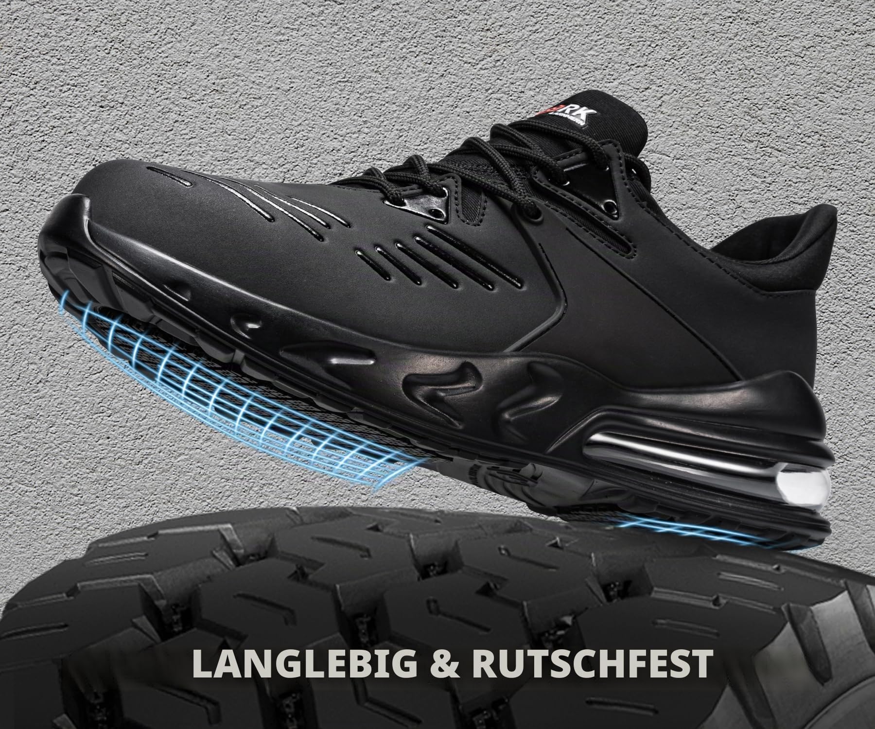 LARNMERN Wasserdichte Schuhe mit Stahlkappe für Damen, rutschfest, bequem, unzerstörbare Konstruktion, Lebensmittel-Service, Chef-Sneaker
