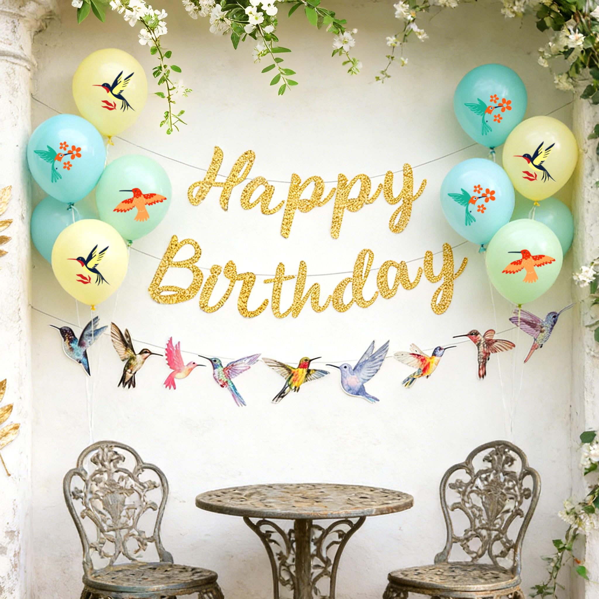 Hummingbird Birthday Party Decorations Humming Bird Banners Balloons Decor for Bird Theme Party Supplies