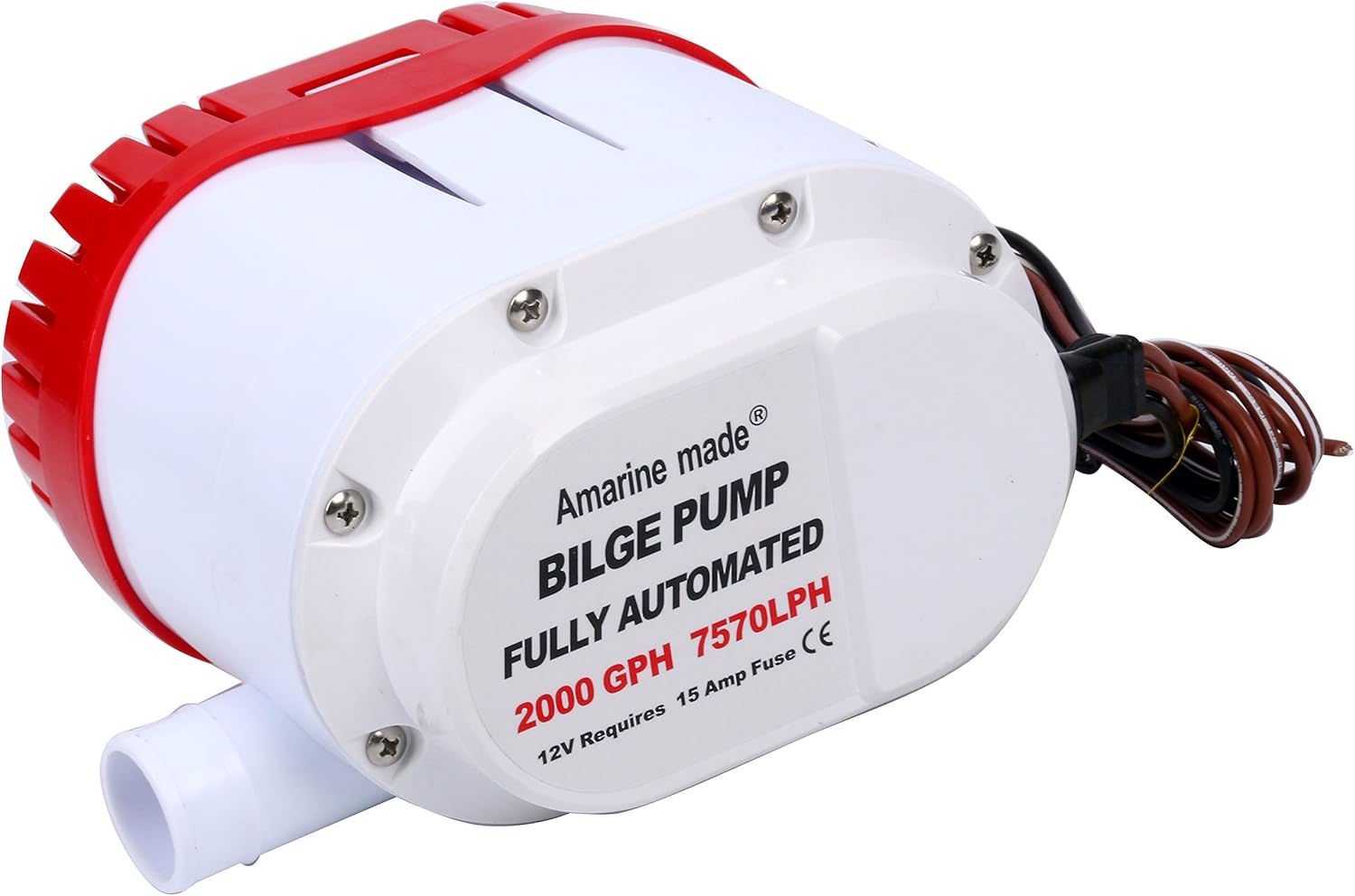 Amarine Made Automatic Submersible Boat Bilge Water Pump 12v 2000gph Auto with Built-in Float Switch
