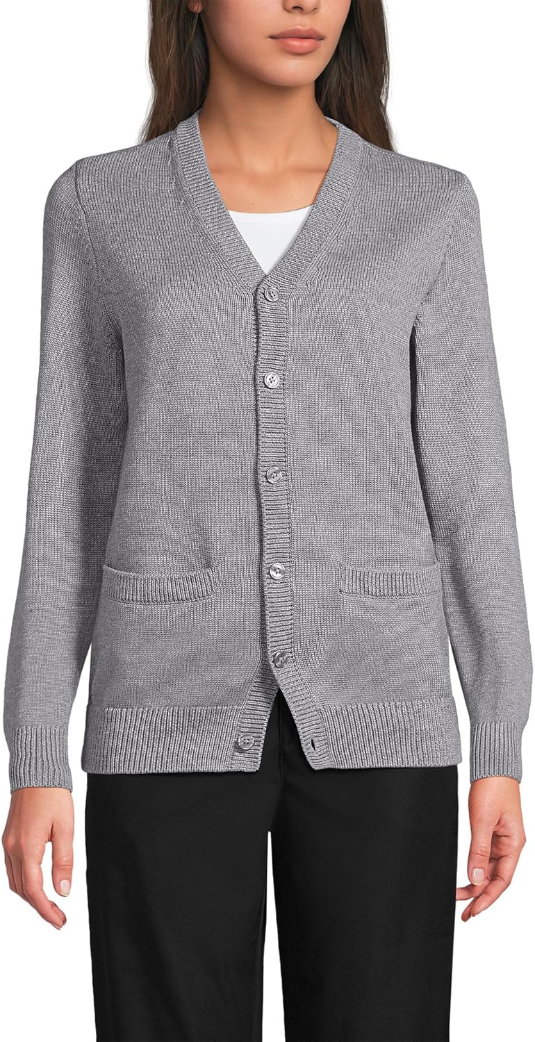 Lands' End School Uniform Adult Legacy Varsity Cardigan