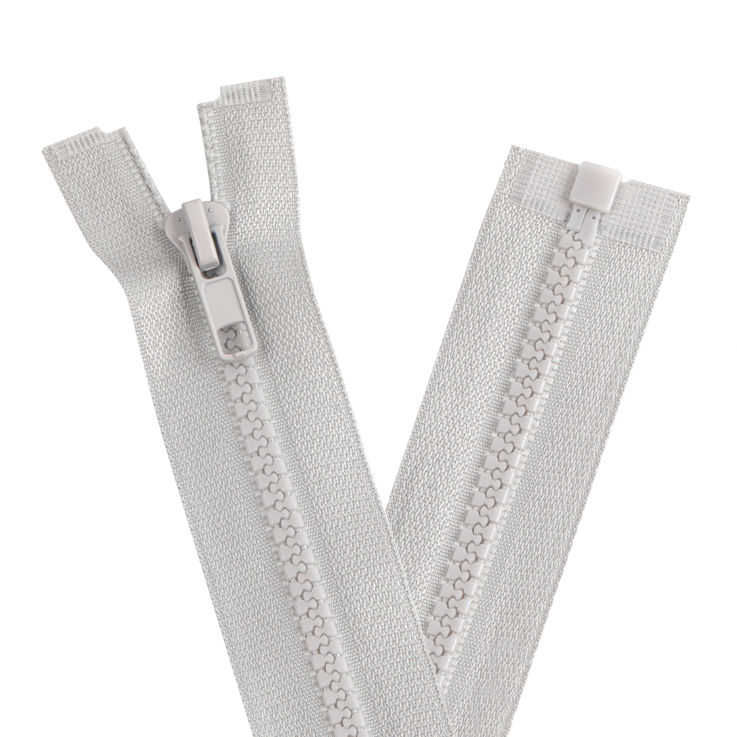 YAKA 4PCS #5 22 inch Separating Jacket Zippers for Sewing Coats Jacket Zipper Black Molded Plastic Zippers Bulk DIY Tools for Garment/Bags/Home