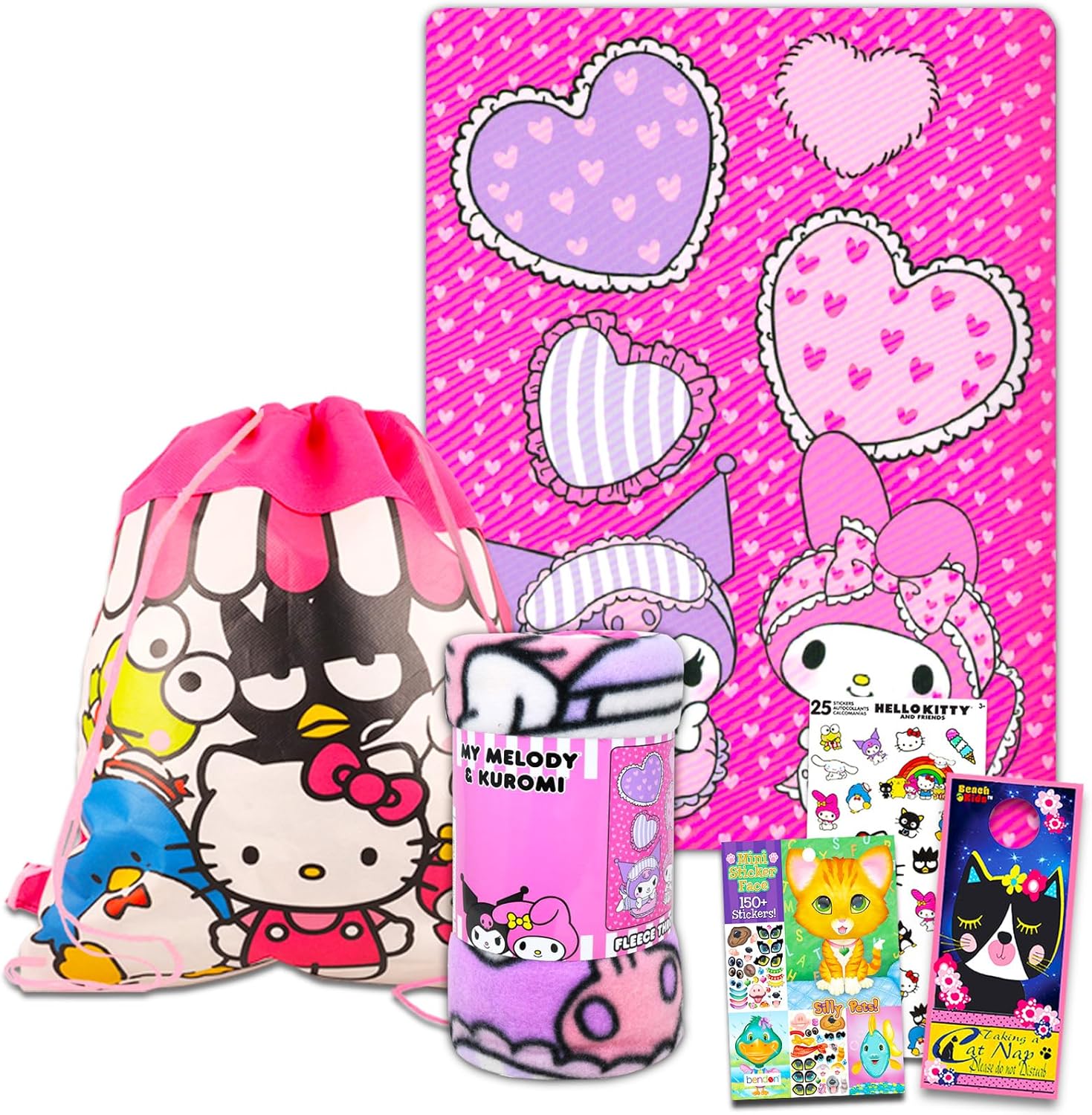 Amazon.com: Hello Kitty Fleece Blanket Sleepover Set for Girls - Bundle with 45x60 Inch My ...