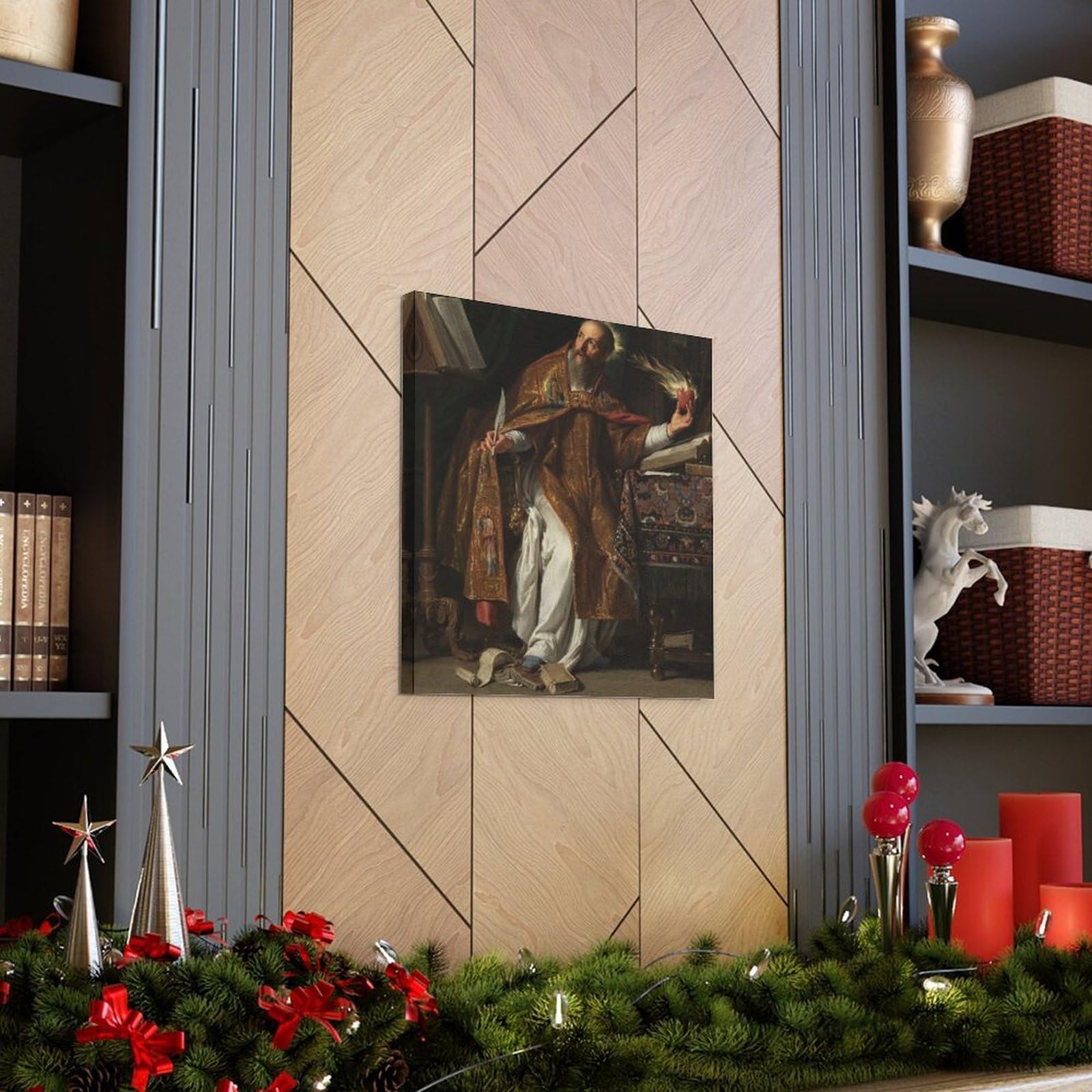 Philippe De Champaigne Saint Augustine Vintage-Kunstposter für klassisches Zuhause, Studio, Büro und Galerie, Wanddekoration, 61 x 61 cm
