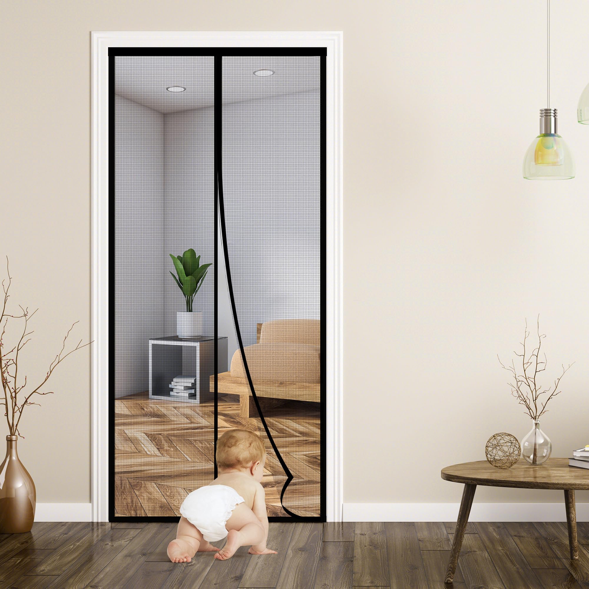 Screen Door 36X80 Snapklik.com : Reliancer Fiberglass Magnetic Screen Door 36x80 Large