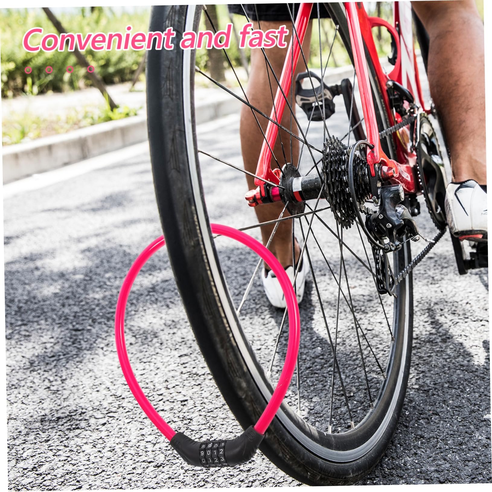 BESPORTBLE 5pezzi Catena Antifurto Per Bicicletta Con Combinazione Sicurezza Alta Per Mountain Bike e Scooter Design Portatile e Facile Da Usare Adatta Per Manubri e Telai Di Varie