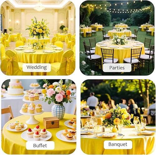 Miniatura 87 de Mantel redondo de 60 pulgadas blanco con borde elástico – Mantel ajustado sin arrugas y lavable para mesa redonda de 5 pies, mantel reutilizable