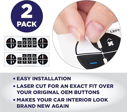 Miniatura 2 de EcoAuto - Kit de reparación de botones para salpicadero de CA para vehículos GM seleccionados, para reparar controles de A/C desteñidos o estropeados