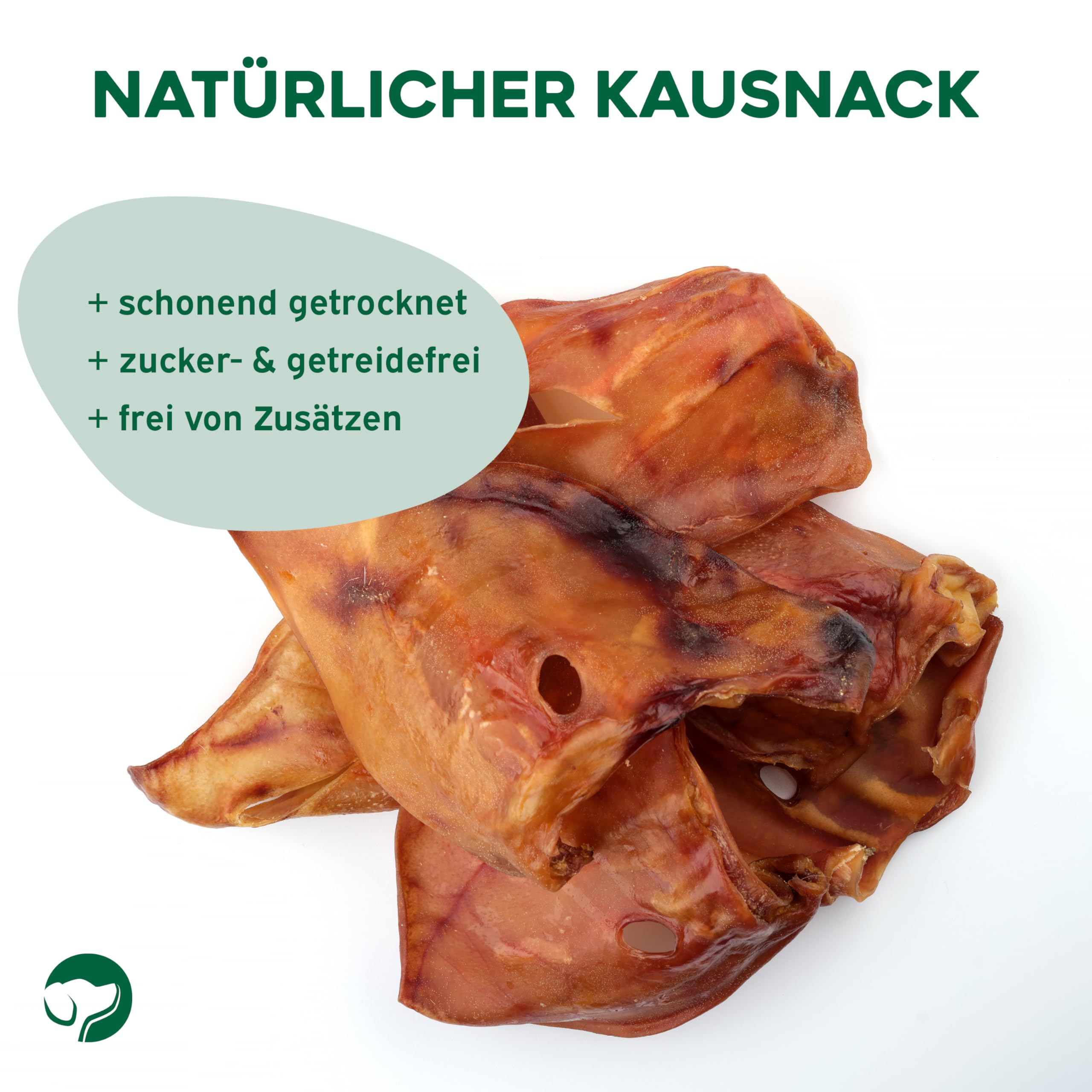 Topdog XL Schweineohren Hunde 50 Stück - Ganze getrocknete Schweineohren für Hunde ohne fettige Muschel - 100% natürlich aus Deutschland - Langanhaltender Kauspaß mit Genuss und Pflege