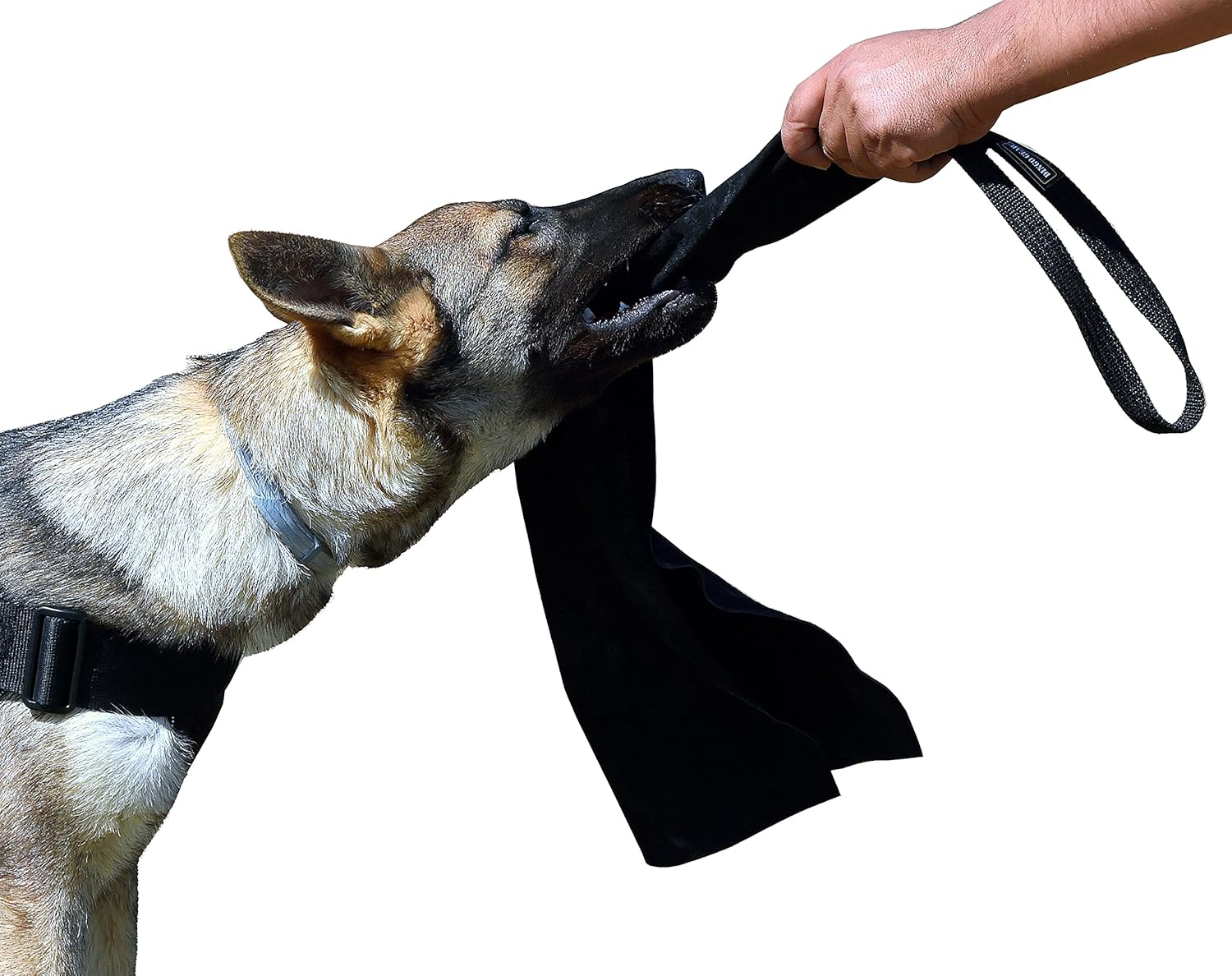 DINGO GEAR WWW.DINGOGEAR.COM 1977 Leather Bite Rag with 1 Handle Prey Drive Dog Training Tug Black 65 cm