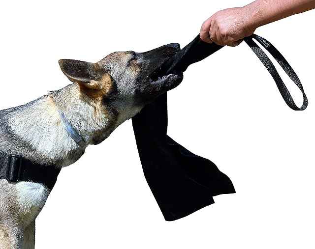 DINGO GEAR WWW.DINGOGEAR.COM 1977 Trapo de mordida de Cuero con 1 Mango de Presa de conducción de Perro…