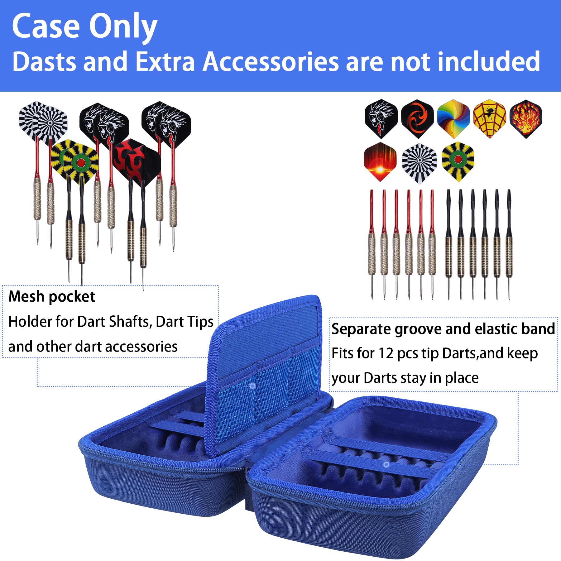 co2CREA Hard EVA Shell Storage Dart Case for 12 Steel Tip or Soft Tip Darts - Image 4