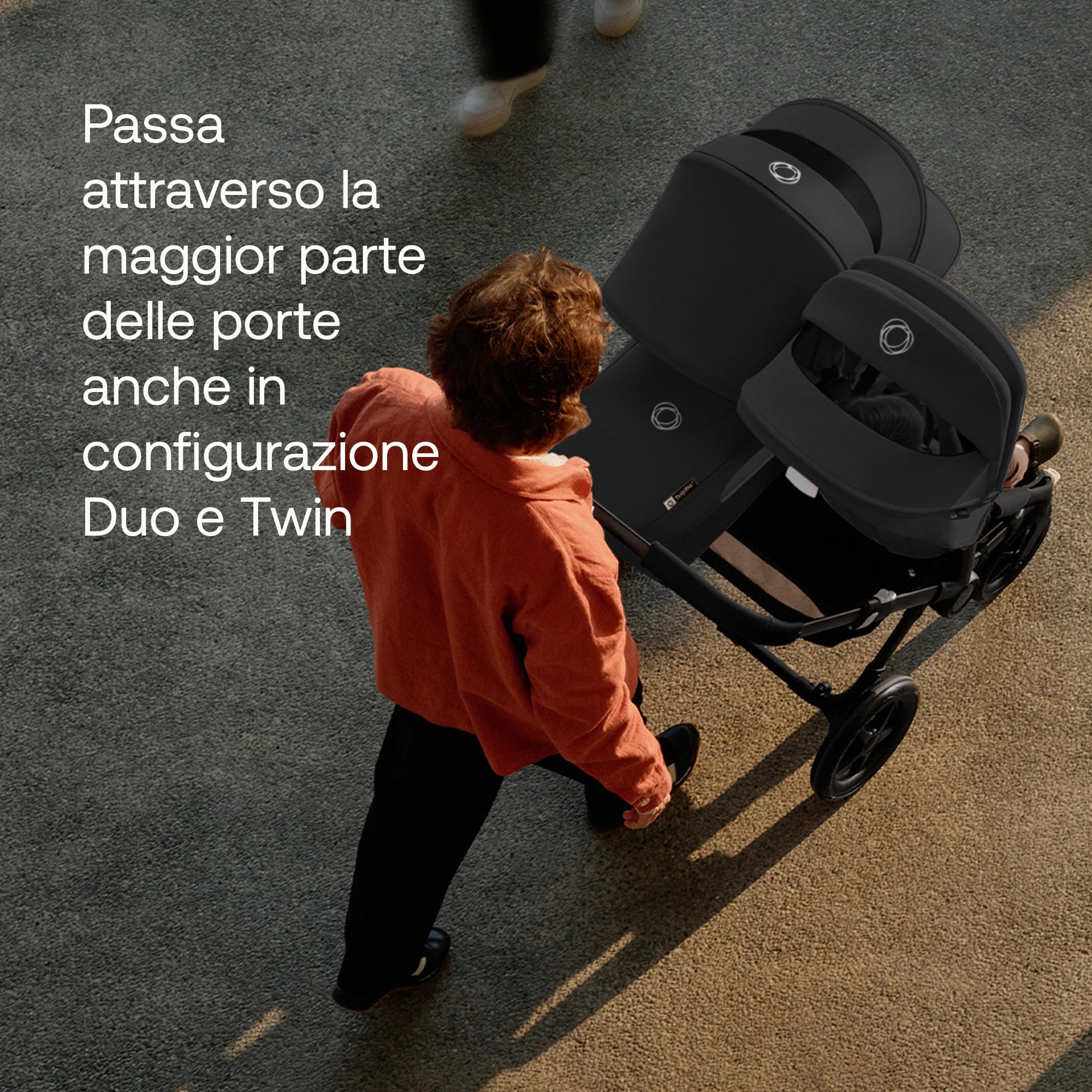 Bugaboo Donkey 5 Twin, Set di Conversione Passeggino Completo, Affiancato, Design Migliorato, Seduta Reversibile, Guida a una Mano e Archiviazione Espandibile, Midnight Black