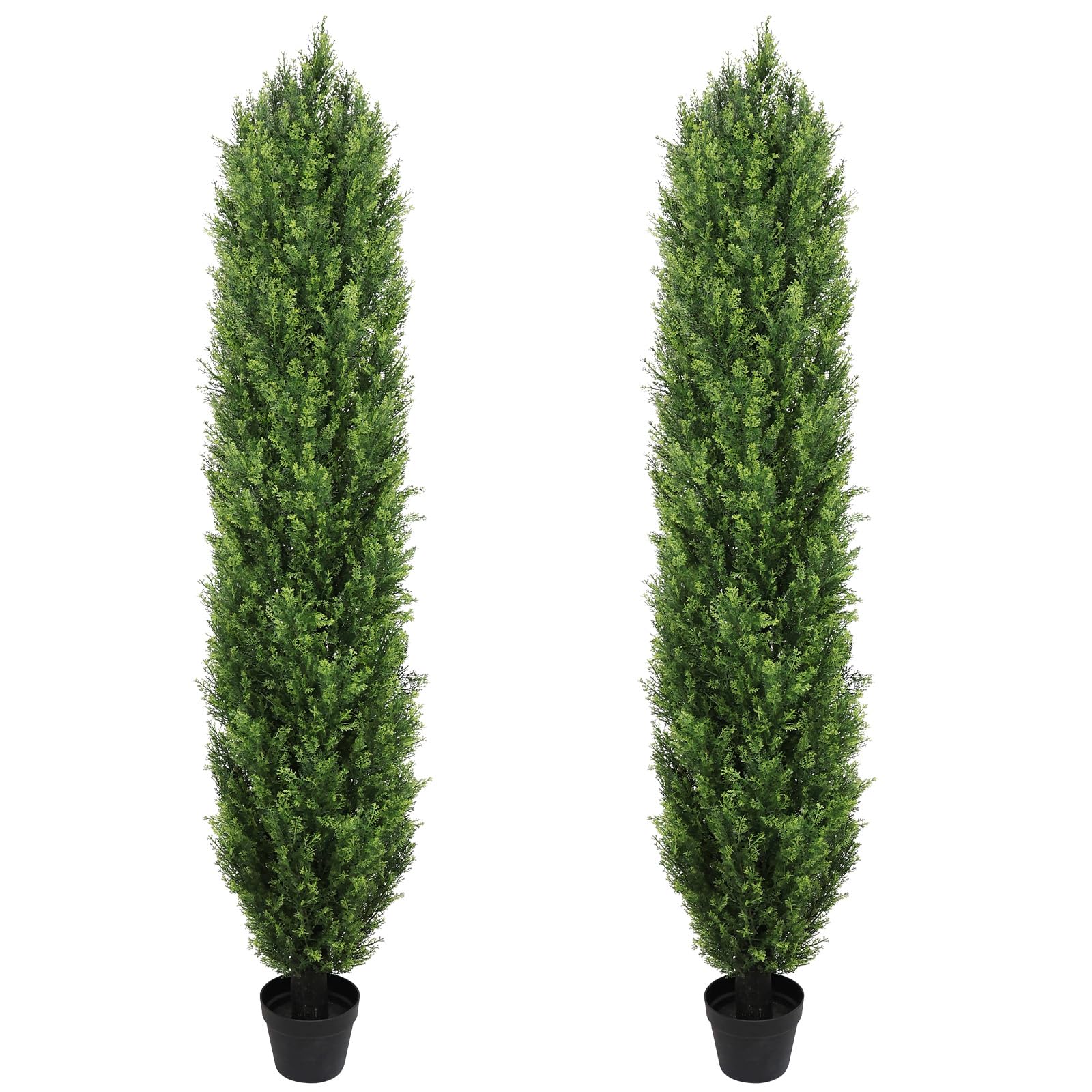 THE BLOOM TIMES Artificial Topiary Cedar Trees Outdoor 6FT Tall 2 Set