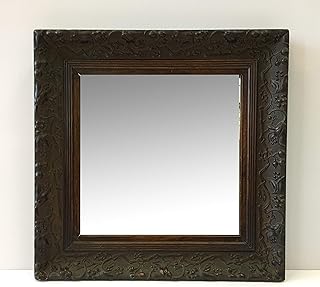 Specchio quadrato restaurato,primi '900,cm 53,5 x 53,5.