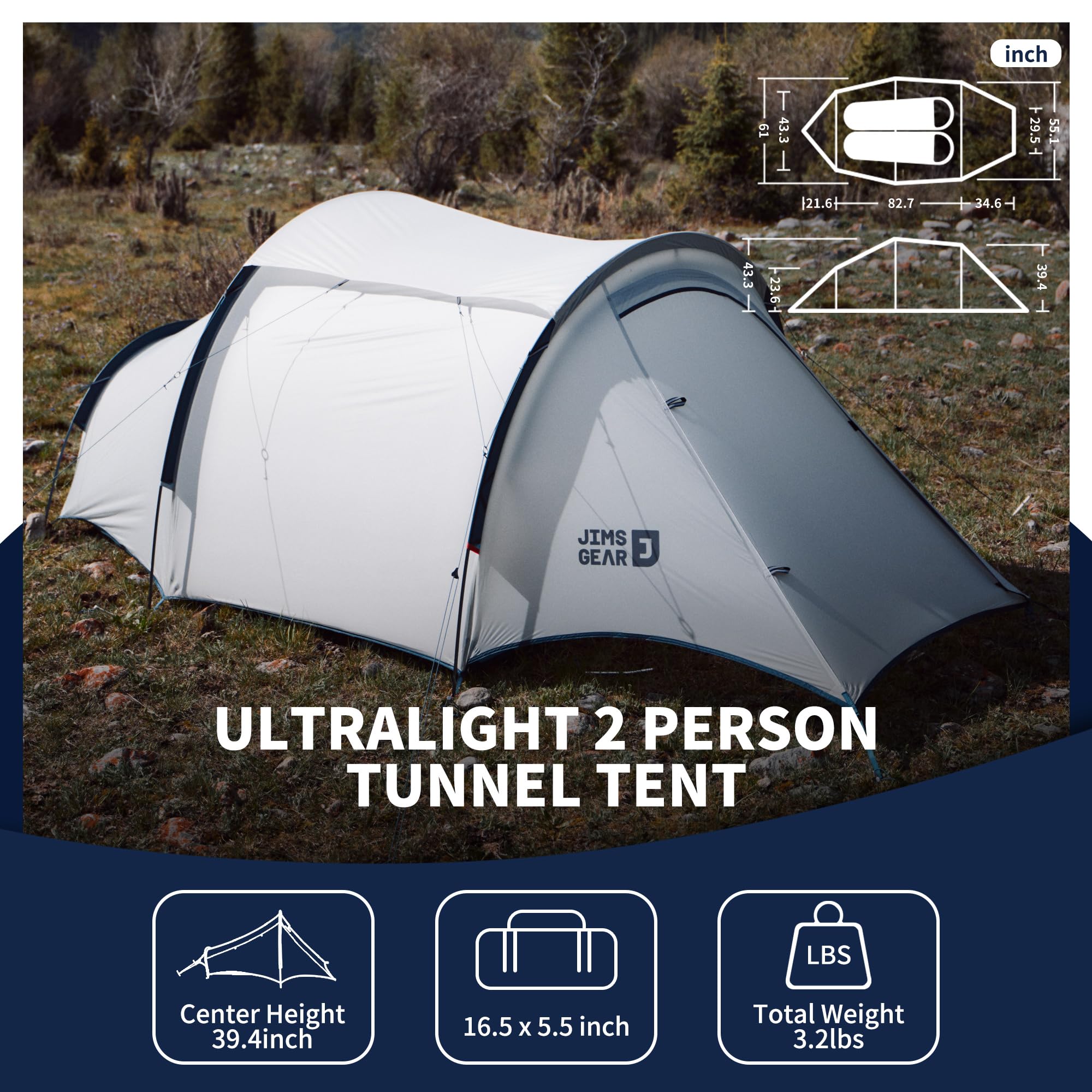 Naturehike Jims Gear DABAN Ultralight Backpacking Tent for 1