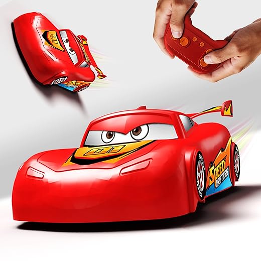 MIXSHAKE Remote Control Racing Toy for Kids, Red Cartoon Movie Car Design, Wall Climbing RC Cars, High-Speed MINI Toy Vehicle Gift for Boys Age 3 4 5 6, Christmas and Birthday Gifts