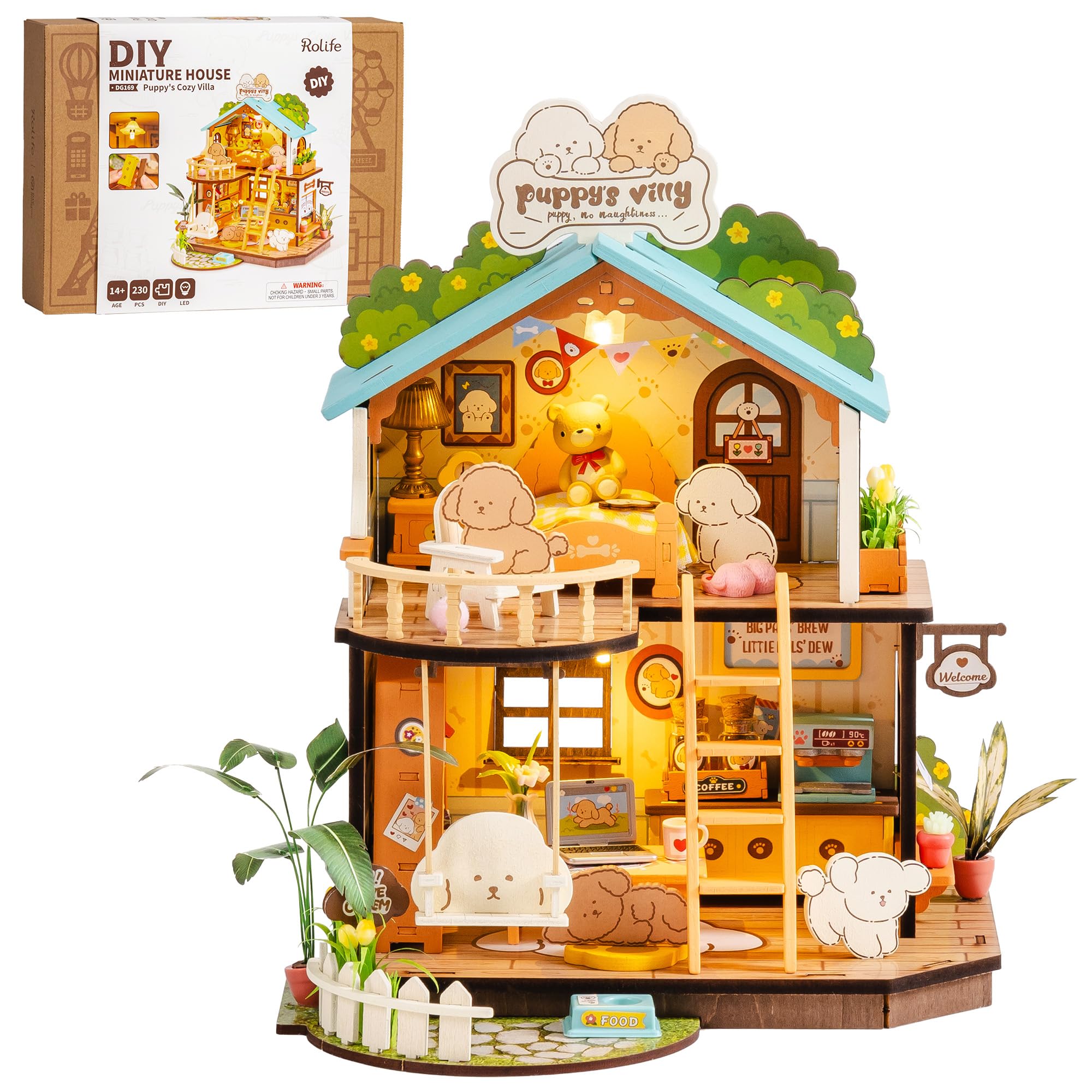 Rolife DIY Miniaturhaus Kit-Puppy's Cozy Villa
