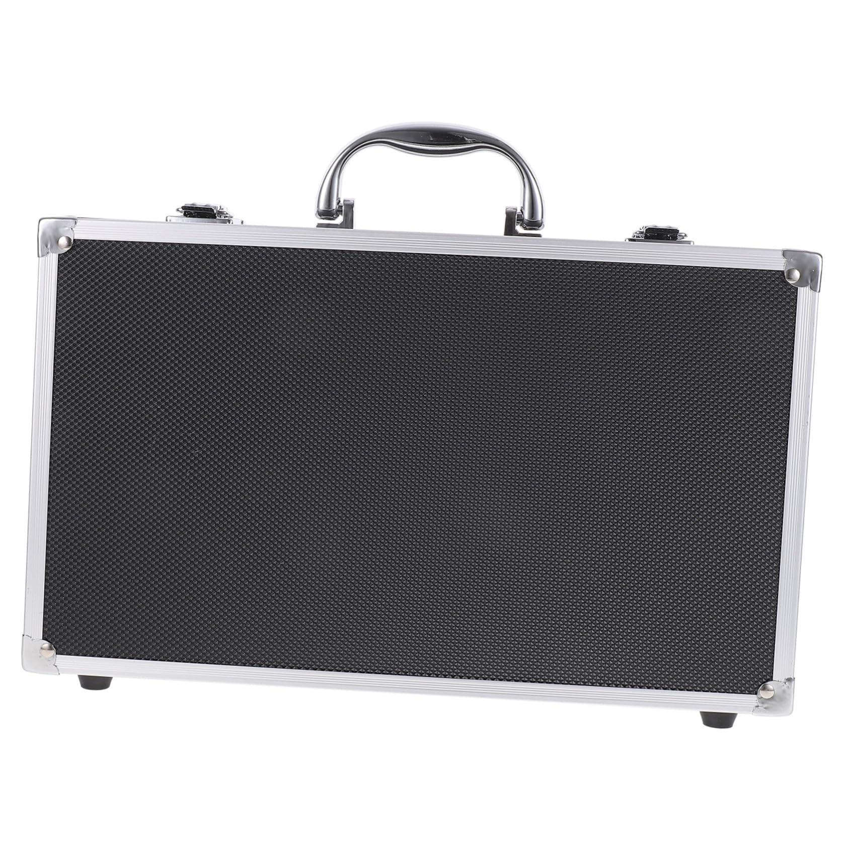 FRCOLOR Valigetta Porta Microfoni Wireless 2 Posti in Lega di Alluminio | Nero, Struttura a Scomparti Spugna Interna, per Karaoke Room e Recording