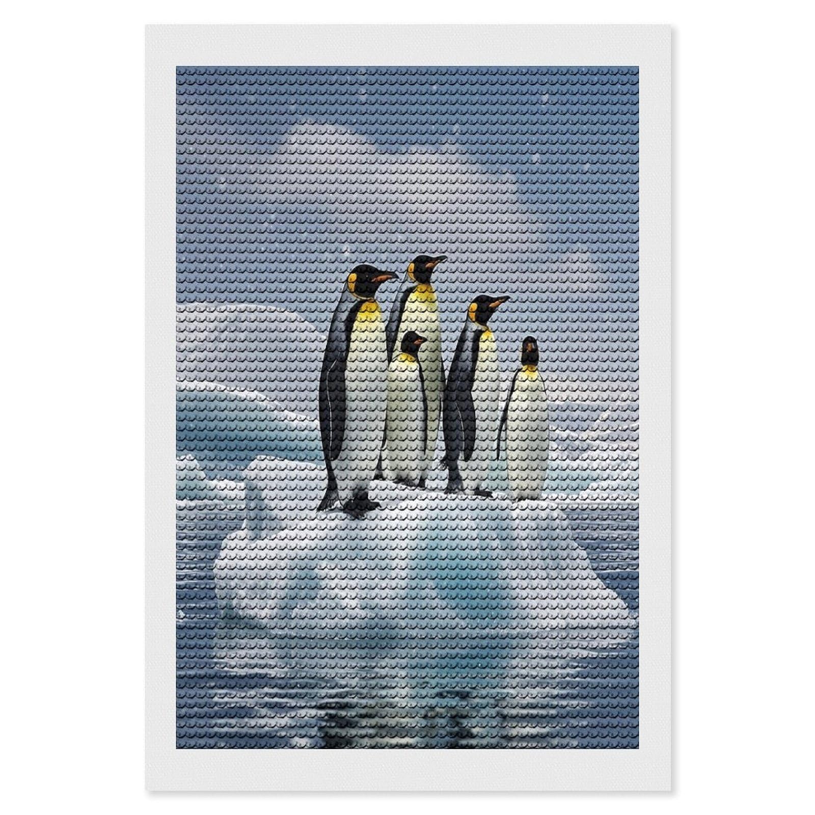 FekiLoot Penguins On The Iceberg Diamond Painting Kits for Adults Round Paint with Diamonds Pictures Gem Art Painting Kits Personalized Diamond Art Full Drill for Beginners Home Wall Decor