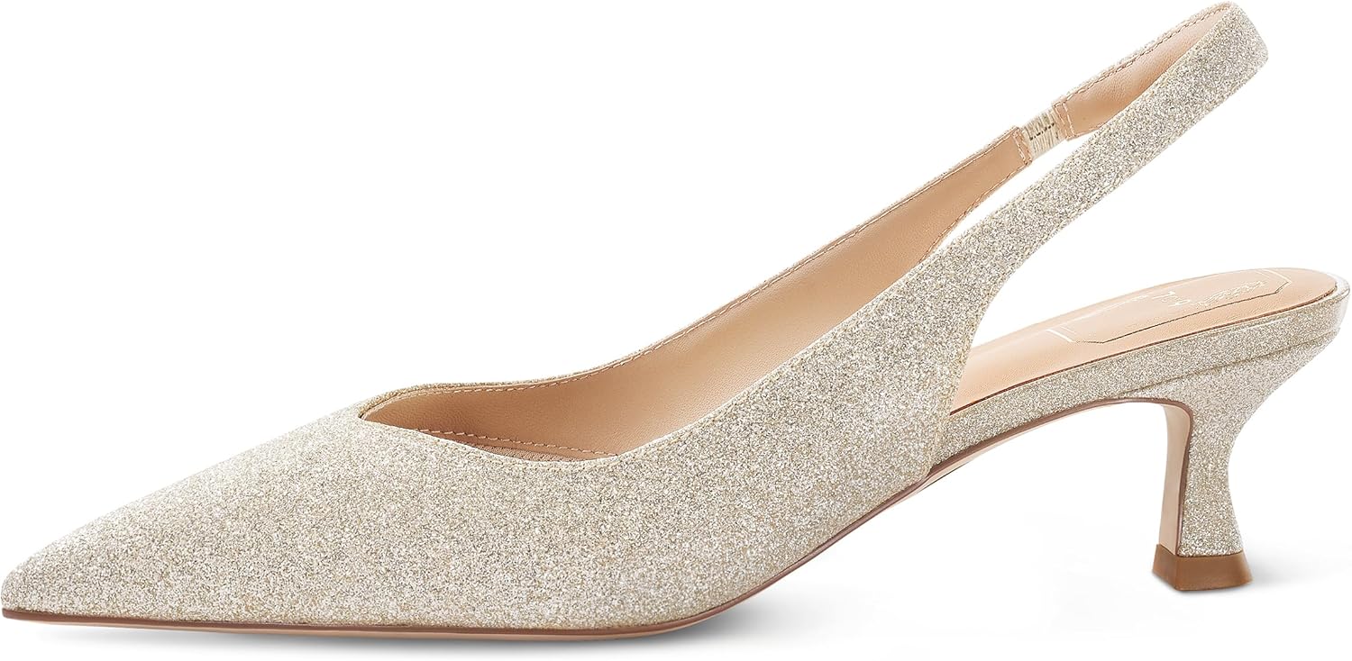 7or9 Nude Heels for Women Comfortable Women’s Pumps Breathable Lambskin White Heels Closed Toe Dressy Prom Heels 2″