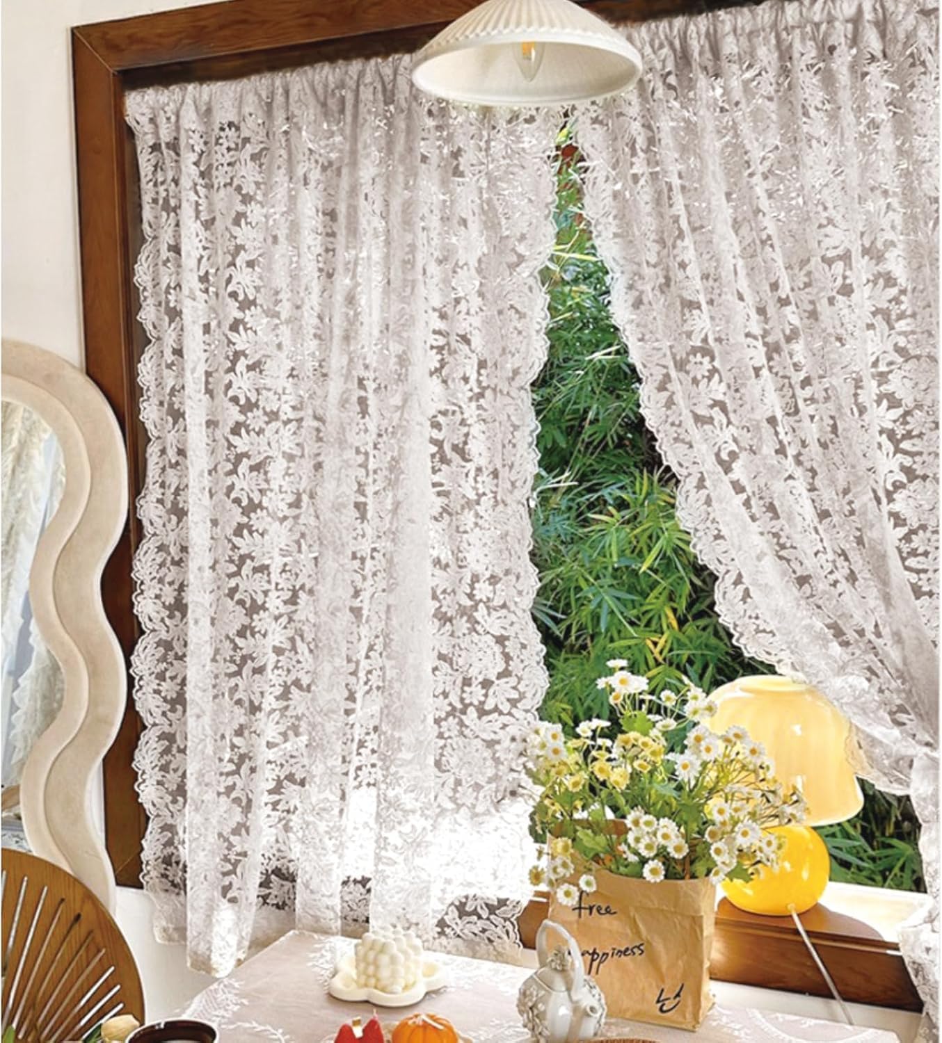 Amazon.com: JESSANS 2pcs French Curtains Lace Gauze for Living