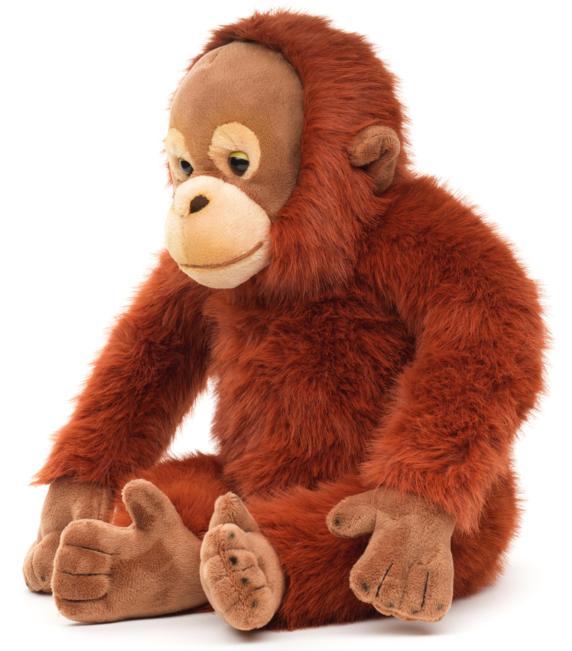 Uni-Toys - Orangutan with on the hands - 27 cm (height) - Plush Monkey - Plush toy, cuddly toy