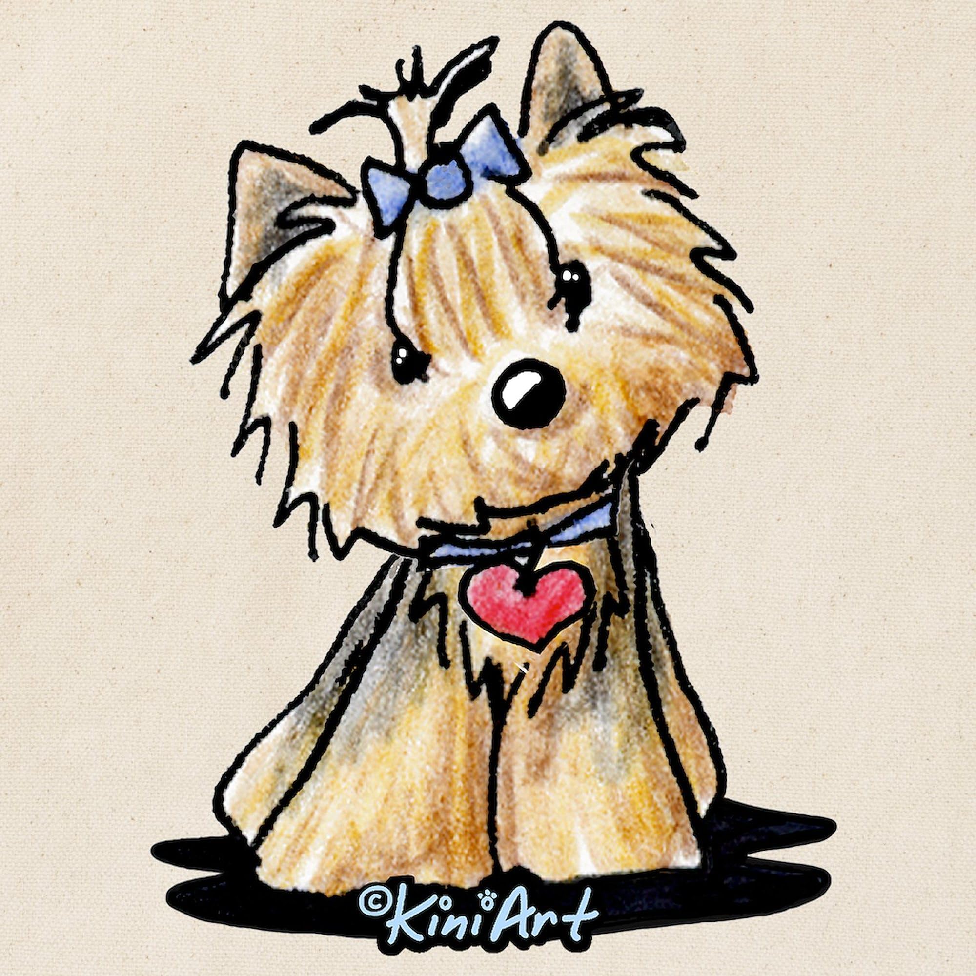 CafePress Tiny Heart Yorkie Tote Bag Reusable Natural Beige Canvas Shopping Bag
