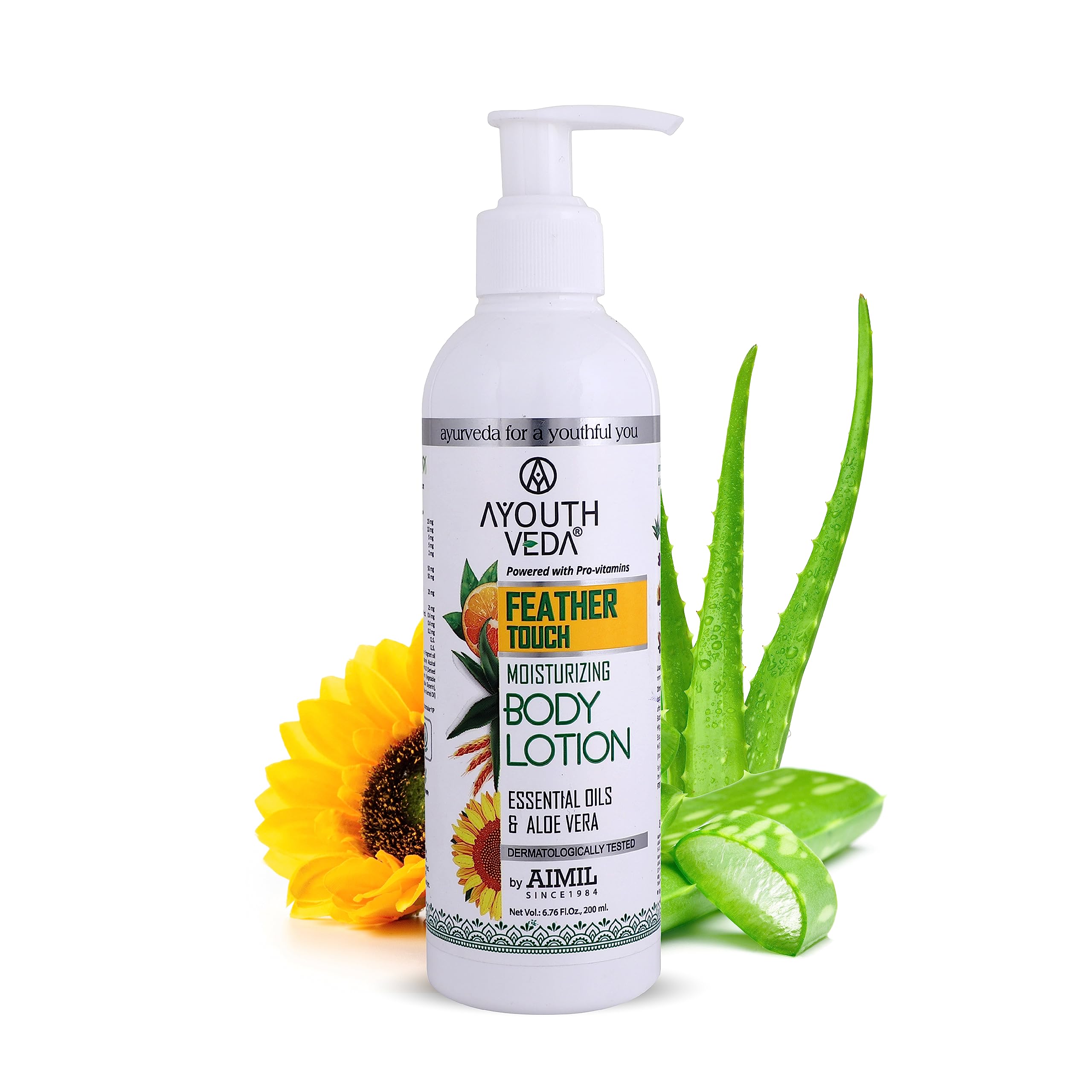 Ayouthveda Feather Touch Moisturizing Body Lotion| Powered with Pro-Vitamins, 5 Essential Oils & AloeVera|Suitable For Normal To Dry Skin| Helps to Repair Damage Skin(Pack Of 1;200ml)-picture-52