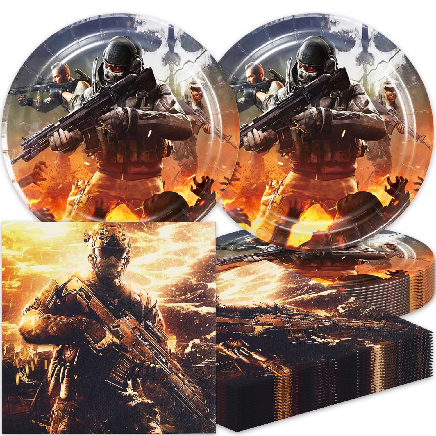 Bahteliv 40Pack Call Game Party Supplies include 20 plates, 20 napkins for The Game Call birthday party decoration