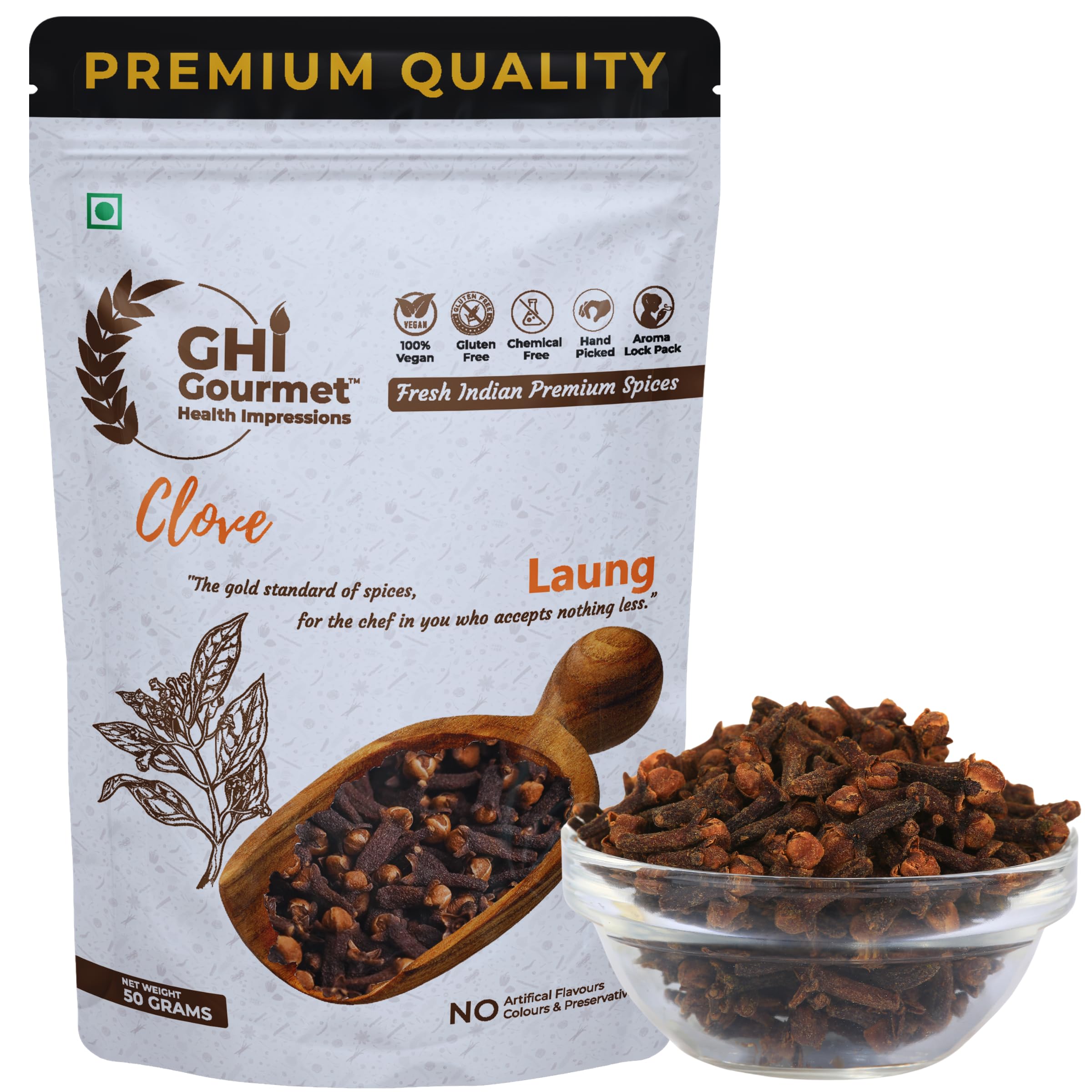 GOURMET HEALTH IMPRESSIONS Superior Grade Whole Clove (Laung) 50g - Rich Aroma, Handpicked, Non-GMO - Perfect for Flavorful Cooking & Aromatic Infusions | GHI Foods | GHI SPICES (B09L131Q27) Amazon Price History, Amazon Price Tracker