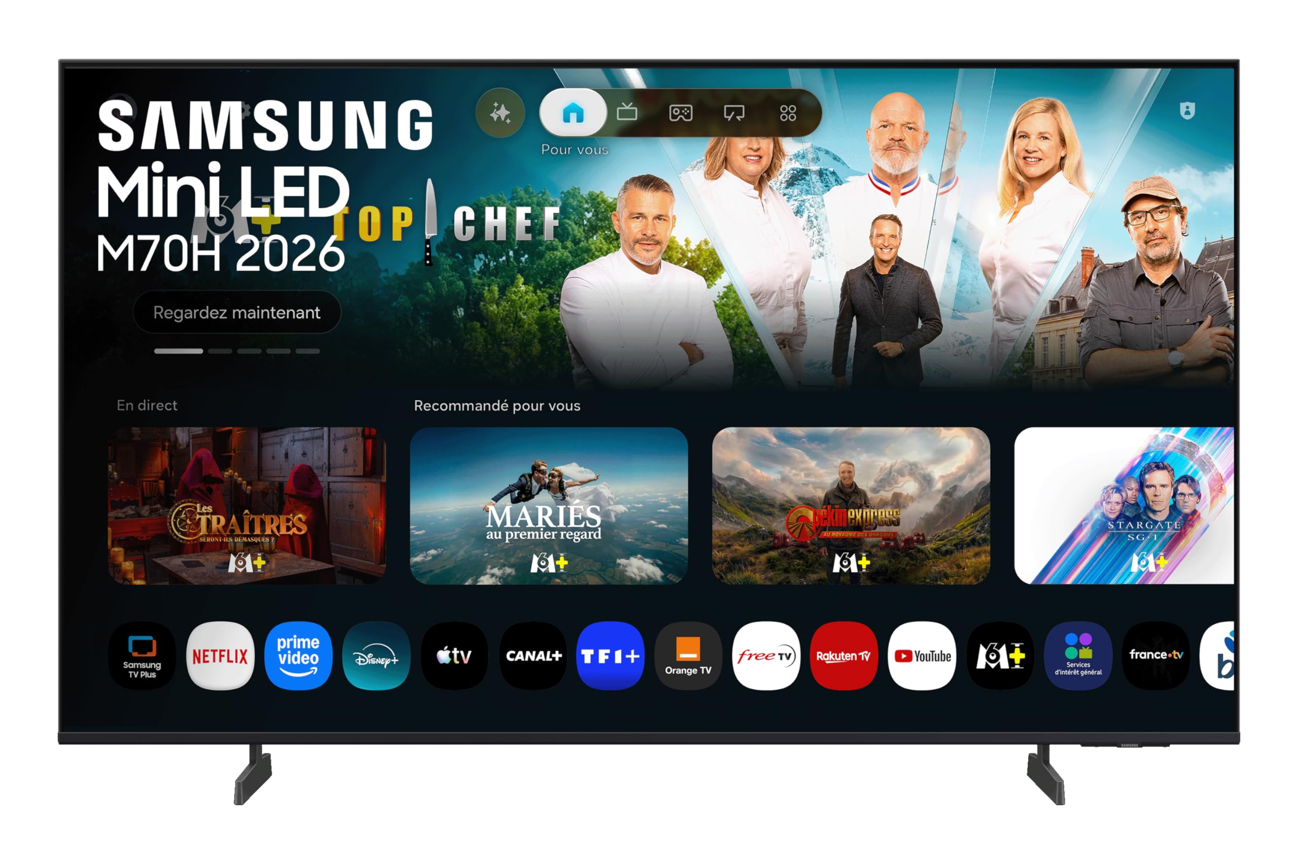 Samsung Smart TV 43 Pouces M70H Mini LED 4K, UHD, Mini LED HDR pour des Détails Époustouflants, Pure Spectrum Color, Motion Xcelerator 144 Hz, Dynamic Sound Pack, Vision AI Companion [2026]