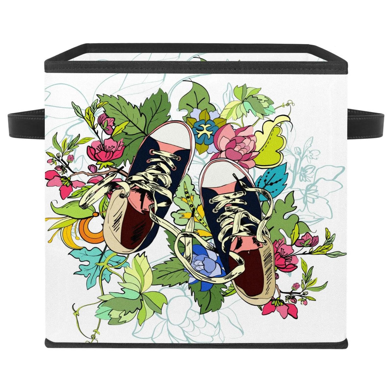 Boîte de rangement pliable en tissu style cube pour placard et vêtements