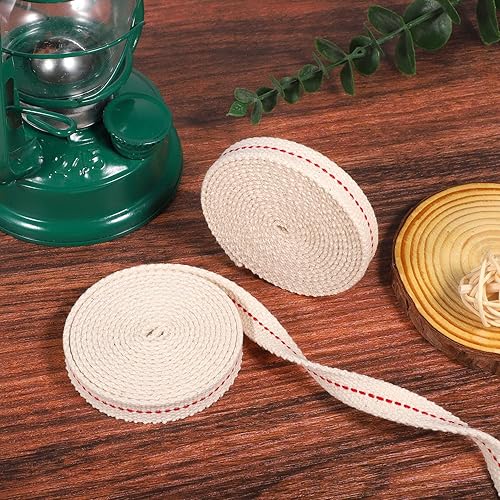 Miniatura 3 de Mechas para lámpara de aceite de 13 pies2 rollos de algodón, mecha de 12 pulgada de repuesto para linternas de aceite para lámparas de aceite y